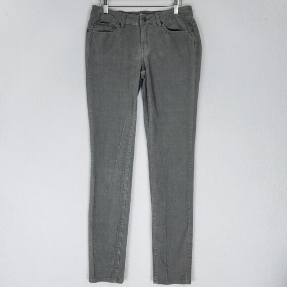Prana Pants - Prana Pants Womens 8 Gray Trinity Corduroy Mid Rise Skinny Leg Flat Front Casual